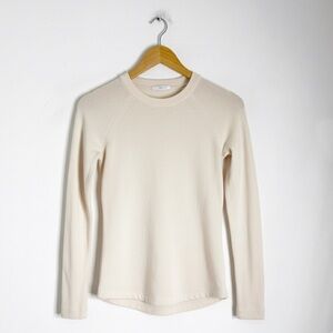 Lululemon Sit In Lotus Sweater Angel Wing Ivory Merino Wool Fits Size 2